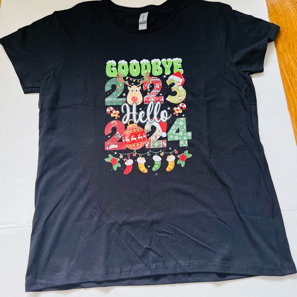 Goodbye 2023 Hello 2024 Happy New Year's Eve T Shirt - Picture 2 of 3